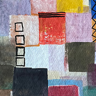 Gouache auf handgeschöpftem Papier</br>29 x 39 cm