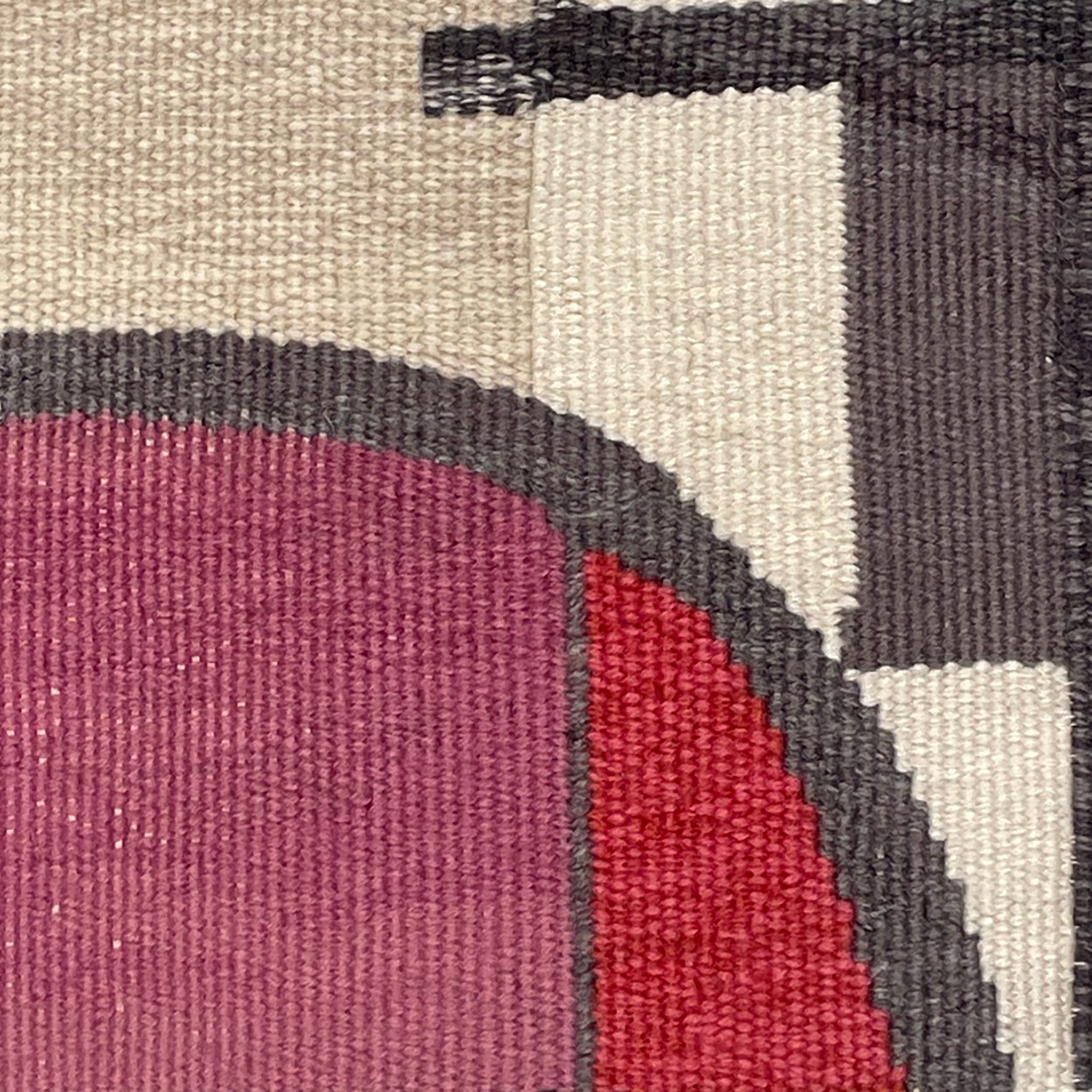 Ausschnitt - Rosa II: Basse lisse, 45 x 46 cm, Wolle, Kette Baumwolle 4 F/cm