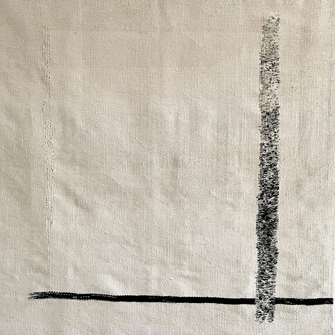 Tapisserie: Wolle und Leinen, 106 x 116 cm, Leinenkette 2 1/2 F/cm