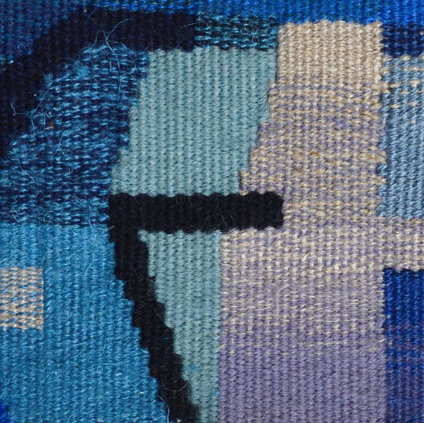 Tapisserie - 'Der kleine Paul': Wolle und Leinen, 49 x 12 cm, Leinenkette 5 F/cm