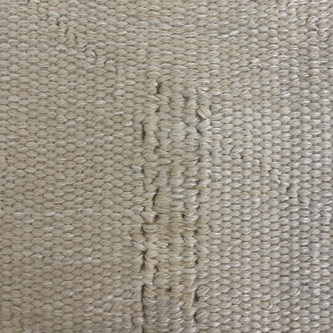 Ausschnitt - Tapisserie: weiss 106 x 116 cm, Kette Leinen 2 1/2 F/ cm